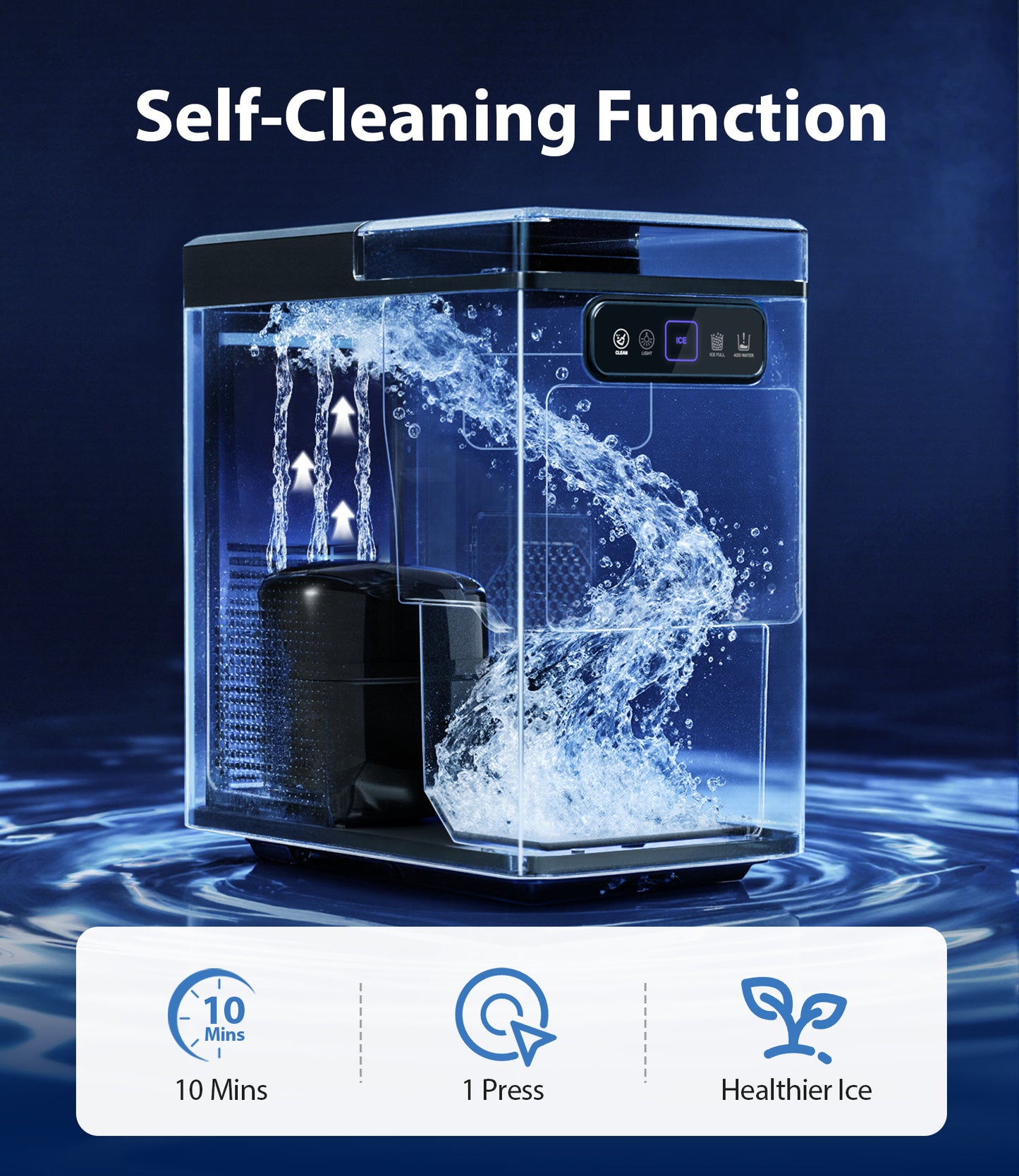 Nugget Ice Maker 40lbs/Day, Countertop Ice Maker Soft Chewable Ice