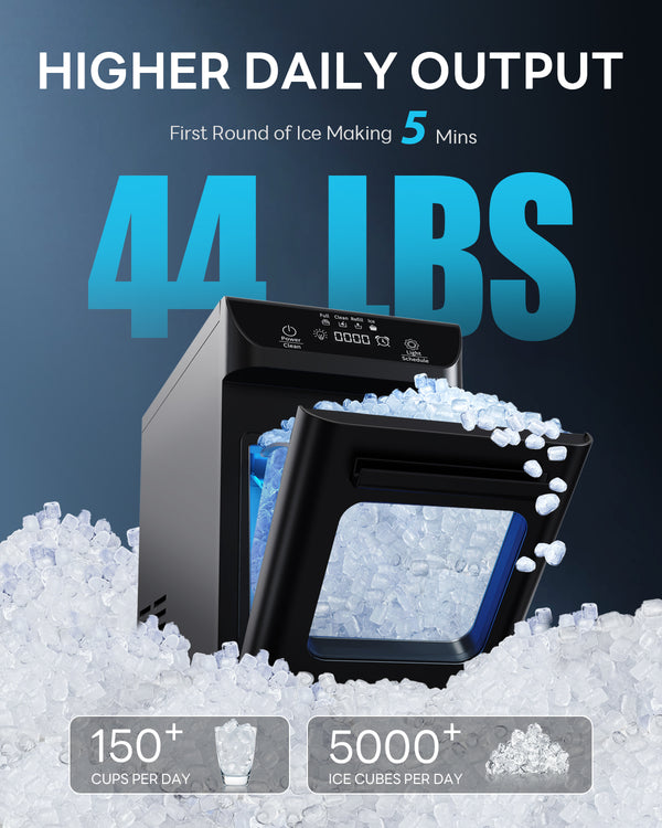 Nugget Ice Maker 44lbs/Day Countertop Ice Maker, Ice Makers with Self ...