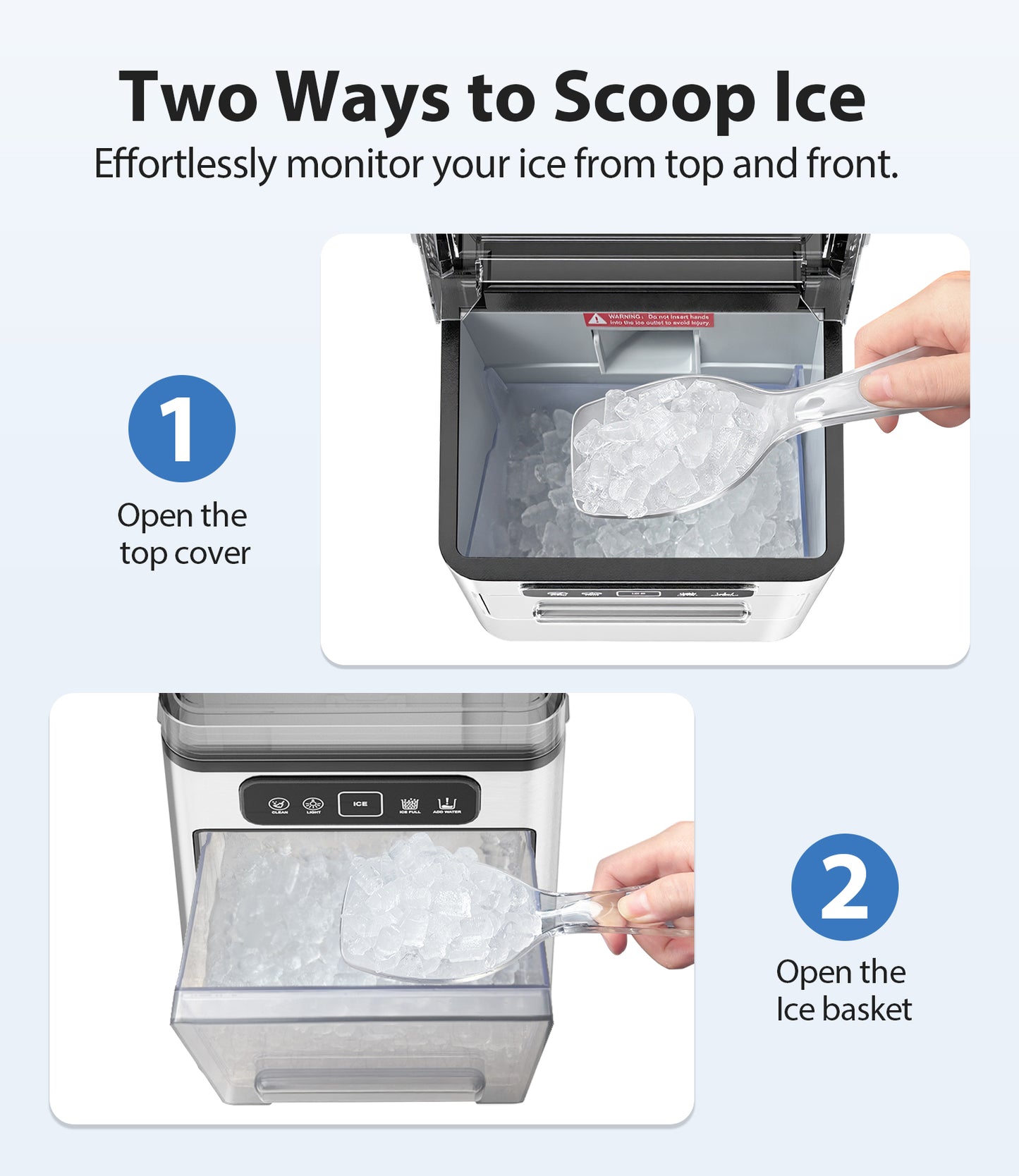 Nugget Ice Maker 40lbs/Day, Countertop Ice Maker Soft Chewable Ice